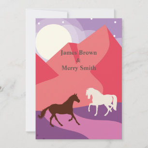 Paarden Mountain Journey White Moon Wedding Kaart