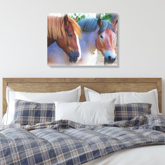 Paarden Olieverfschilderij Canvas Afdruk (Insitu (Slaapkamer))