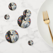 Paarden omlijst met bloemen  confetti (Groep)