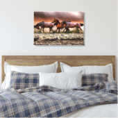 Paarden omwikkeld canvas afdruk (Insitu (Slaapkamer))