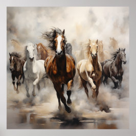 Paarden Ongetemd Running Free Poster