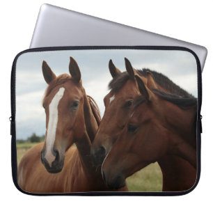 Paarden op een 15-inch hoes voor neopreenlaptop