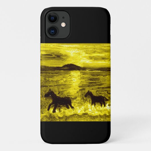 Paarden op een Golden Seashore Equine Case-Mate iPhone Case (Achterkant)