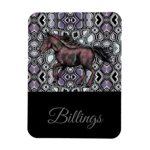 Paarden op het runde Paarse ontwerp van de Tint/Na Magneet