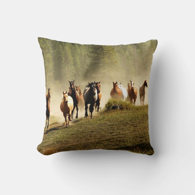 paarden op Montana ranch Kussen (Voorkant)