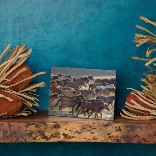 Paarden op ranch, Inner Mongolië, China Fotoplaat