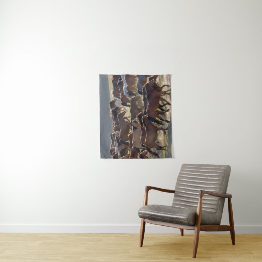 Paarden op ranch, Inner Mongolië, China Wandkleed (In situ)