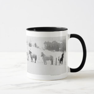 Paarden op ranch mok
