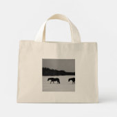 Paarden op sneeuw tcnm mini tote bag (Achterkant)