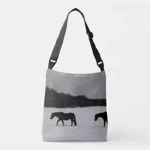 Paarden op sneeuwbagcbbcn crossbody tas