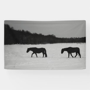 Paarden op sneeuwbal spandoek