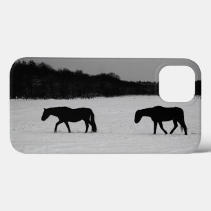 Paarden op sneeuwriffen iPhone 13 hoesje
