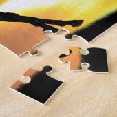 Paarden op zonsondergang legpuzzel (Zijkant)