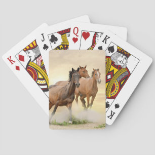 Paarden op zonsondergang pokerkaarten