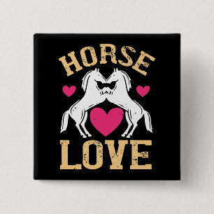 Paarden - Paardenliefde Vierkante Button 5,1 Cm