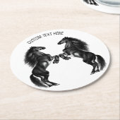 Paarden Papier Onderzetter Aangepaste tekst en kle (Gebogen)