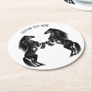 Paarden Papier Onderzetter Aangepaste tekst en kle