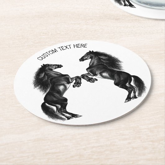 Paarden Papier Onderzetter Aangepaste tekst en kle (Gebogen)