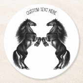 Paarden Papier Onderzetter Aangepaste tekst en kle (Voorkant)