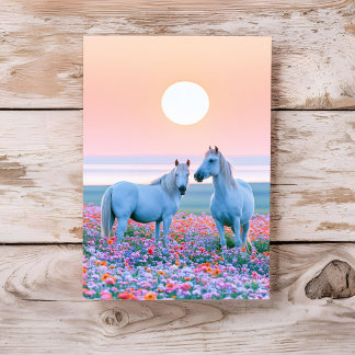Paarden Pastel Zonsondergang Denk Aan Jou Kaart