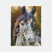 Paarden Portret schilderen Kunst op maat Fleece Deken (Voorkant)