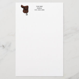 Paarden - Preppy Equestrian Tack Saddle Color Briefpapier