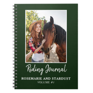 Paarden Riding Journal Persoonlijk Foto Groen Notitieboek