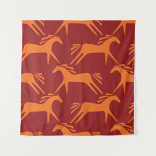 Paarden: Rood naadloze ruiter schoonheid. Wandkleed