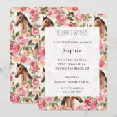 Paarden Rozen Bloemen Verjaardag Kaart (Voorkant / Achterkant)