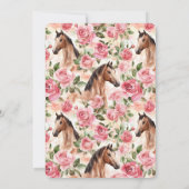 Paarden Rozen Bloemen Verjaardag Kaart (Achterkant)