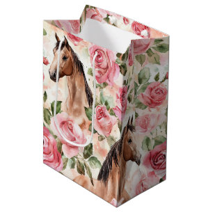 Paarden Rozen Bloemen Verjaardag Medium Cadeauzakje