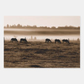 Paarden Rustic  Sepia Texture Decoupage Inpakpapier Vel (Voorkant 2)