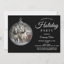 Paarden & Rustiek Hout Corporate Holiday Party Kaart