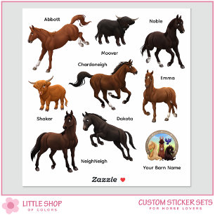 Paarden Schotse Hooglanders Boerderij op maat gema Sticker