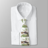Paarden Steeplechase Jumping Print stropdas (Gebonden)
