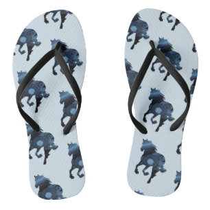 Paarden, Teenslippers Blauw Paard