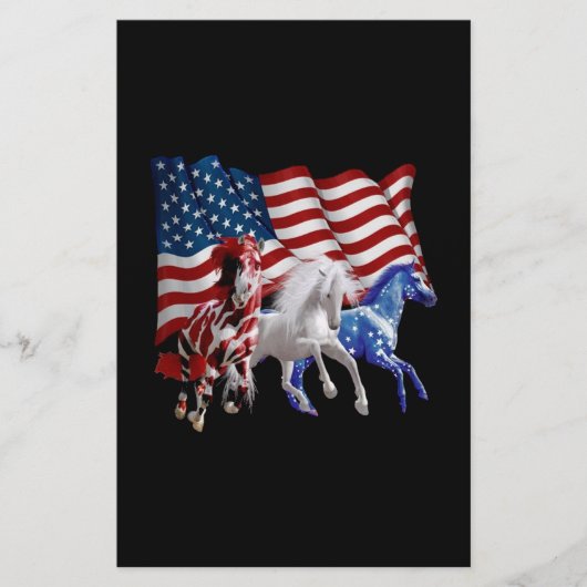 Paarden van Amerikaanse vlag Briefpapier (Voorkant)