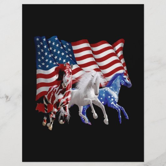 Paarden van Amerikaanse vlag Flyer (Voorkant)