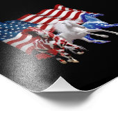 Paarden van Amerikaanse vlag Foto Afdruk (Hoek)