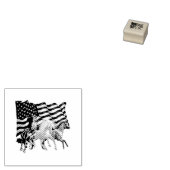 Paarden van Amerikaanse vlag Rubberstempel (Gestempeld)