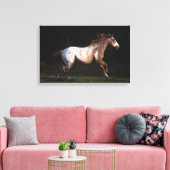 Paarden van Appaloosa die lopen 4 Canvas Afdruk (Insitu (Woonkamer))