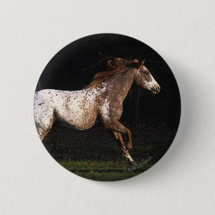 Paarden van Appaloosa die lopen 4 Ronde Button 5,7 Cm