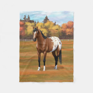 Paarden van de bruine baai van Appaloosa in het na Fleece Deken