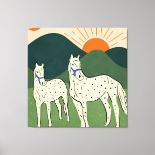 Paarden van de Highland Canvas Afdruk