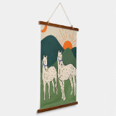 Paarden van de Highland Hangend Wandkleed (Gebogen)