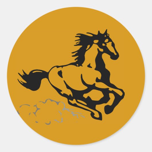 Paarden van galoping Wild en Free Ronde Sticker (Voorkant)