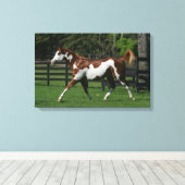 Paarden van verf die lopen 1 canvas afdruk (Insitu (Houten vloer))
