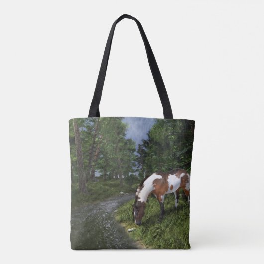 Paarden verven door de Canvas tas Forest Stream (Achterkant)