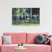 Paarden verven in de bomen canvas afdruk (Insitu (Woonkamer))