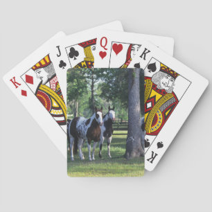 Paarden verven in de bomen speelkaarten